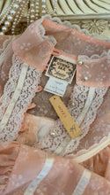 Load image into Gallery viewer, Deadstock 1970’s Vintage Peach Pink Floral Print Voile Gunne Sax Dress