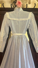 Load image into Gallery viewer, Periwinkle Blue Calico 1980’s vintage Laura Ashley dress