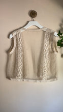 Load image into Gallery viewer, Handmade Vintage cream Fishnet and Crochet Vest