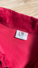 Load image into Gallery viewer, Made in England 1960’s 1970’s Vintage Red Suedette Button Down Shirt Jacket