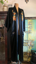 Load image into Gallery viewer, Elegant Black Satin Embroidered Dragon Robe