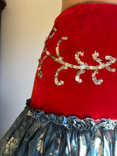 Load image into Gallery viewer, Incredible Handmade Vintage Calico and Velveteen Ruffle Skirt