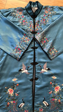 Load image into Gallery viewer, Deadstock Embroidered Blue Silk Chinese Robe