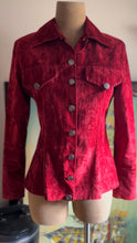 Load image into Gallery viewer, Made in England 1960’s 1970’s Vintage Red Suedette Button Down Shirt Jacket