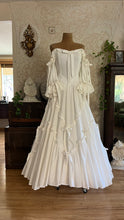 Load image into Gallery viewer, Fairytale 1984 Vintage Off the Shoulder White Cotton Bridal Gown by Laura Ashley