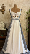 Load image into Gallery viewer, Rare 1970’s Vintage Gingham Calico Front Tie Gunne Sax Maxi Sundress