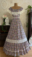 Load image into Gallery viewer, Absolutely Beautiful 1970’s Vintage Purple Floral Print Dress by Montgomery Ward
