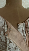 Load image into Gallery viewer, Dreamy 1970's vintage Cappuccino Beige and Ivory cream chiffon peignoir Robe