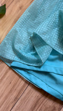 Load image into Gallery viewer, 1970’s Vintage Cold Shoulder Ice Blue Ruffle Dress and Belt