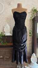 Load image into Gallery viewer, My Favorite 1980’s Vintage Black Satin Gunne Sax Mermaid Dress