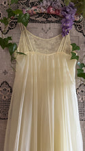 Load image into Gallery viewer, Authentic 1950’s sunshine yellow chiffon Vanity Fair peignoir nightgown and robe set