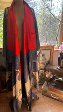 Load image into Gallery viewer, Incredible Vintage 17 Hand Painted Cranes Silk Kimono Robe