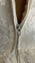 Load image into Gallery viewer, Perfect 1980’s Vintage White Satin and Tiered Lace Dream Dress