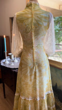 Load image into Gallery viewer, The Love Witch 1970’s Vintage Yellow Floral Voile Gunne Sax Dress