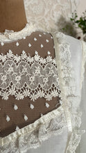 Load image into Gallery viewer, 1970’s vintage ivory voile and lace midi Gunne Sax dress