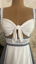 Load image into Gallery viewer, Rare 1970’s Vintage Gingham Calico Front Tie Gunne Sax Maxi Sundress