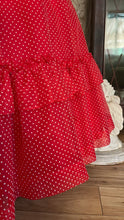 Load image into Gallery viewer, Heart Stopping 1980's vintage Red Swiss Dot Chiffon Gunne Sax gown