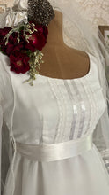 Load image into Gallery viewer, Breathtaking 1970’s Vintage White Chiffon Bridal Gown Wedding Dress by Lorrie Deb of San Francisco