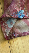 Load image into Gallery viewer, Lovely 1970’s Vintage Mauve and Blue Rose Print Angel Sleeve Dress
