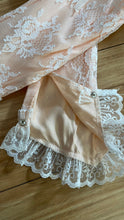 Load image into Gallery viewer, Fairytale 1980’s Vintage Pink Satin and White Lace Dream Dress with Armlets