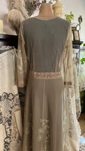 Load image into Gallery viewer, Old Stock 2000’s era Sage Green Embroidered Net and Cotton Dress by Nataya