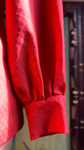 Load image into Gallery viewer, Darling 1970’s Vintage Cherry Red Pussy Bow Blouse I. Magnin