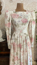 Load image into Gallery viewer, 1980’s vintage Ivory Rose Print Laura Ashley dress