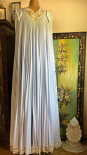 Load image into Gallery viewer, Exquisite 1970’s vintage lilac blue pleated peignoir nightgown and robe by Lucie Ann