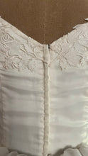 Load image into Gallery viewer, Breathtaking 1950’s Vintage Dove White Chiffon and Antique Rose Lace Bridal Gown Wedding Dress