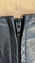 Load image into Gallery viewer, Gorgeous 1980’s Vintage Black Leather Tiered Wiggle Dress