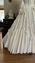 Load image into Gallery viewer, Fairytale 1984 Vintage Off the Shoulder White Cotton Bridal Gown by Laura Ashley