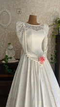 Load image into Gallery viewer, Fairytale 1980’s Vintage White Floral Cotton Bridal Gown by Laura Ashley
