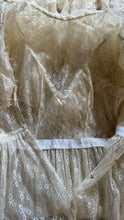 Load image into Gallery viewer, Ethereal Homemade 1970’s Vintage Sheer Ivory Lace Gunne Dress
