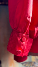 Load image into Gallery viewer, Darling 1970’s Vintage Cherry Red Pussy Bow Blouse I. Magnin