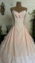 Load image into Gallery viewer, Beautiful 1980’s Vintage Pink Lace and Taffeta Strapless Dream Dress