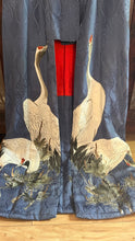 Load image into Gallery viewer, Incredible Vintage 17 Hand Painted Cranes Silk Kimono Robe