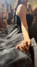 Load image into Gallery viewer, Perfect 1950’s Vintage Black Tulle Gown with Tiered Pockets