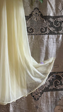 Load image into Gallery viewer, Authentic 1950’s sunshine yellow chiffon Vanity Fair peignoir nightgown and robe set