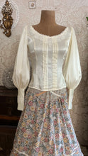 Load image into Gallery viewer, 1970’s vintage Butter Cream Satin Gunne Sax Button Back Blouse