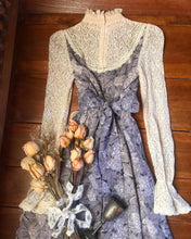 Load image into Gallery viewer, Rare 1960’s vintage Wisteria Purple Black Label Gunne Sax Maxi Dress