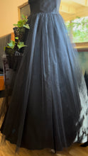 Load image into Gallery viewer, Perfect 1950’s Vintage Black Tulle Gown with Tiered Pockets