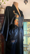 Load image into Gallery viewer, Elegant Black Satin Embroidered Dragon Robe