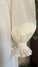 Load image into Gallery viewer, 1970’s vintage ivory voile and lace midi Gunne Sax dress