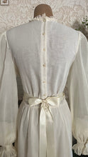 Load image into Gallery viewer, 1970’s vintage ivory voile and lace midi Gunne Sax dress