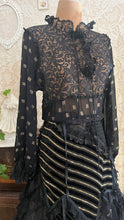 Load image into Gallery viewer, Outrageous 1970’s 1980’s Vintage Black and Gold Italian Dress