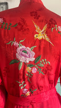 Load image into Gallery viewer, Perfect Red Floral Jacquard Embroidered Bird and Flower Robe