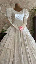 Load image into Gallery viewer, Fairytale 1980’s Vintage Old Stock White Floral Cotton Bridal Gown by Laura Ashley