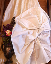 Load image into Gallery viewer, Sweet 1970's vintage white net lace and poplin maxi dress