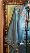 Load image into Gallery viewer, Deadstock Embroidered Blue Silk Chinese Robe