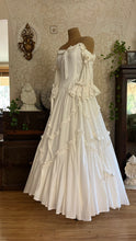 Load image into Gallery viewer, Fairytale 1984 Vintage Off the Shoulder White Cotton Bridal Gown by Laura Ashley